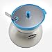 Newness Clear Glass, Stainless Steel and Plastic Sugar Bowl with Lid and Sugar Spoon for Home and Kitchen, 9.4 Ounces(280 Milliliter), Blue