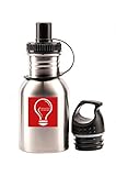 Stainless Steel Kids Water Bottle-2 BOTTLE CAPS-12oz-BPA free water bottle for children- LEAK PROOF- Odor free stainless steel kids water bottle- Easy to Grab-Best for School&Sports