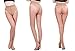HONENNA Sheer Reinforced Crotch Control Top Pantyhose Tights With Back Seam (Large, Nude)