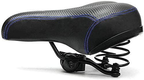 Bike Seat Comfort Saddle Dual Spring Designed with Memory Foam Breathable Soft Bicycle Cushion (Blue)