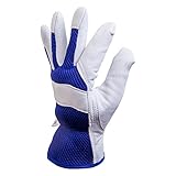 Garden Gloves Goatskin Leather - Working Gloves,Comfort Fit 3D Mesh Improves Dexterity and Breathability - Plant a Rose Garden, Trim Trees- Improved Scratch Resistance - Small