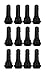 ABN Snap-in Standard Length Black Rubber Valve Stem (TR413) 12-Pack for Tubeless 0.453in 11.5mm Rim Holes on Vehicles
