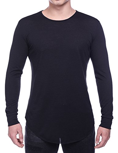Hequ men s hipster hip hop long sleeve swag curved heml…