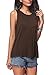 iGENJUN Womens Summer Tank Tops Casual Sleeveless Blouses Summer Basic Tank Shirt,Coffee,M