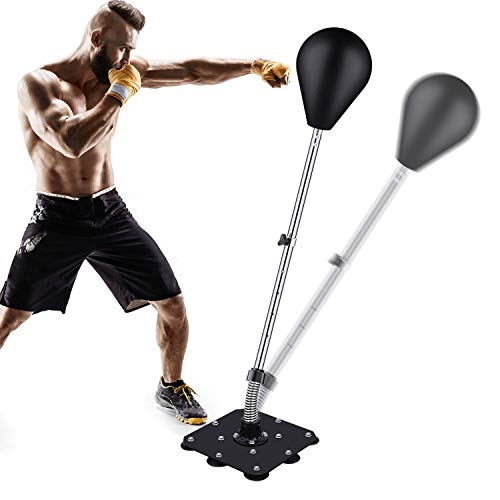 riklos Boxing Bag Speed Punching Bag Free Standing Reflex Bag with Adjustable Height Stress Relief Fitness Strong Durable for Kids Teenagers Adults Home Gym