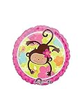 Pink Mod 'Monkey Love' Foil Mylar Balloon (1ct)