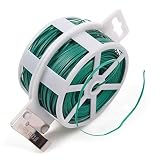KLOUD City 328 Feet (100m) Green Multi-Function Sturdy Garden Plant Twist Tie with Cutter/Cable Tie/Zip Tie/Coated Wire (1) (1 roll Green)