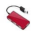 EagleTec HUB3639 USB 2.0, 4 Port Hub, Ultra Slim Compact USB Hub for Laptop PC Computer (Metallic Red)