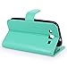 S3 Case, LK [Kickstand Feature] S3 Wallet Case, Luxury PU Leather Wallet Case Flip Cover Built-in Card Slots Stand For Samsung Galaxy S3, MINT