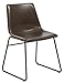 BTExpert Nura Upholstery Dining Chairs, Set of 2, Brown Rustic Style