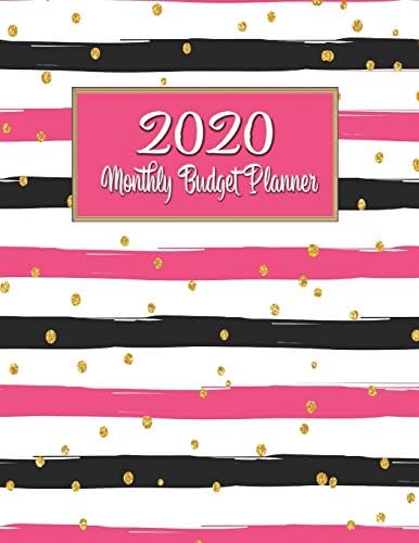 Monthly Budget Planner: DATED Large Annual Financial Personal Budget Planner And Tracker With Inspirational Quotes Hot Pink Black Stripe (2020 Budget Planning)