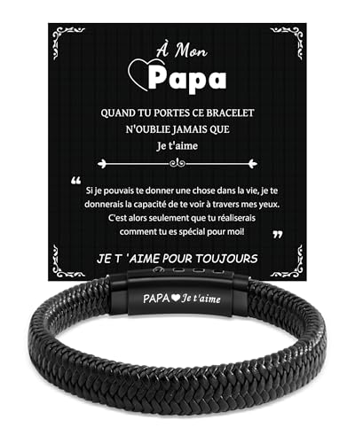 CheersLife Father's Day gift, birthday gift for dad father son bracelet man original useful leather gift idea birthday Christmas 30 40 50 60 70 years boy gift adjustable leather bracelet