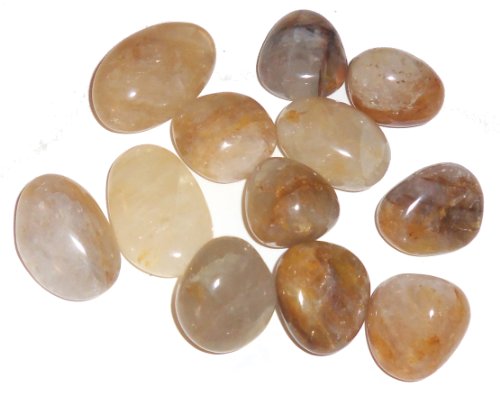 Set of 4 fire quartz yellow hematoid ferruginous gallets tumbled …