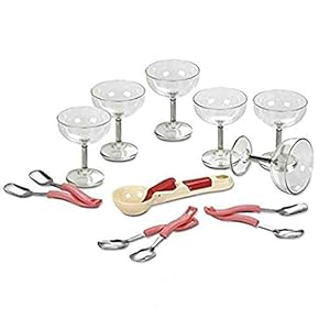 Ritu Plastic Ice Cream Set, 13-Pieces, Transparent