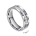 Chryssa 6mm Titanium Steel Carbide Ring with Brilliant CZ Diamonds Mens Wedding Band 5 to 12(SZZ-08) (Size 8)
