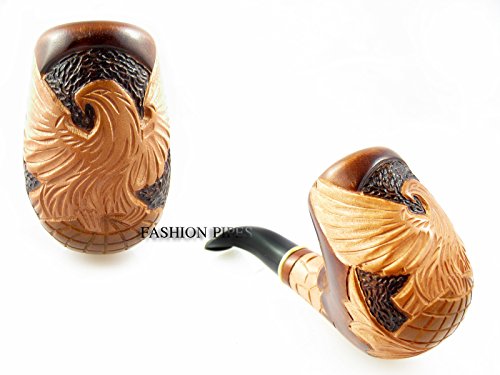 New Fashion"American Eagle" Tobacco Smoking Pipe Carved Pear Root + Pouch Gift! (2)