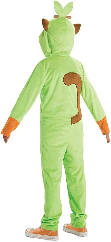 Pokémon Grookey Hooded Jumpsuit Costume for Kids, Classic Size Large (10-12)