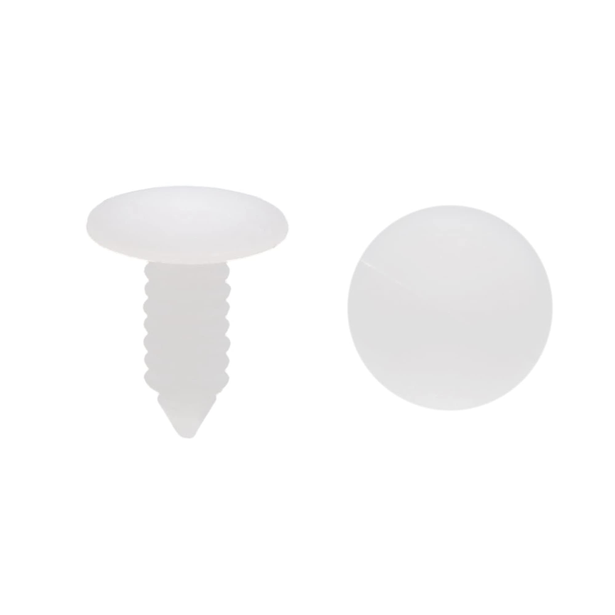 sourcing map 100 Pcs Universal 6mm Hole Dia White Plastic Car Rivets Fastener