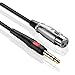 TNP 3 Pin XLR Female to 1/4 Inch Male TRS Microphone Cable Jack - Balanced (6. 35mm) Quarter Inch TRS to XLR Female Cable - Gold Plated XLR to 1/4 Cable for Speaker, AMP, Guitar, Speakers (3 ft)