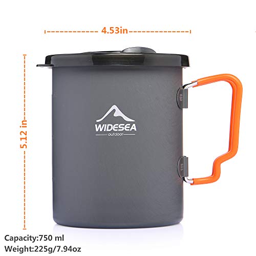 widesea Camping Coffee Pot 750ML with French Press Coffee Maker