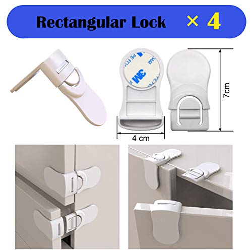 XinPei Baby Proofing Kit (48 Pcs) -20 Socket Covers + 10 X Cabinet Locks + 10 X Cupboard Locks + 4 X Rectangular Locks + 4 X Foam Door Stoppers