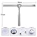 Ponsey Shower Window Squeegee, Stainless Steel Squeegee for Shower Doors Bathroom Kitchen Car Mirror Glass Cleaning Brush Wiper Scraper with Suction Hook