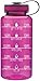 Wide Mouth 34oz Water Bottle - Inspirational Water Tracker for Hydration Tracking with Durable Strap by LivinLotus (BPA Free), Fuchsia