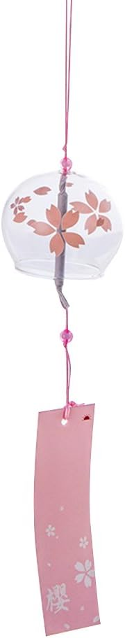 VOSAREA Japanische Windspiel Glas Windspiel Wind Chimes Hängende für Balkon Garten DIY Dekoration (Sakura)
