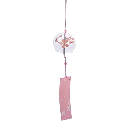 Glass Wind Chimes Japanese-Style Wind Chime Simple and Beautiful Label Pendnat Chimes Wind Bells(Pattern 1)
