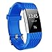 Fitbit Charge 2 Band, Hanlesi TPU Soft Silicone Adjustable Replacement Sport Strap Band for Fitbit Charge 2 Smartwatch Heart Rate Fitness Wristband (Bright blue, 5.6Inch-8.1Inch)