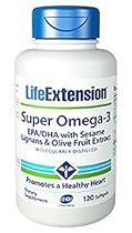 Life Extension Super Omega-3 EPA/DHA with Sesame Lignans & Olive Extract, 120 softgels
