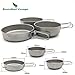 CATOP Titanium Bowl Pan Set 3 Piece Outdoor Camping Hiking Backpacking Cooking Picnic Cookware Mess Kitthumb 2