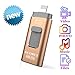 Photo Stick Mobile for iPhone USB Flash Drive 128GB GUORUI USB Memory Stick 128GB Jump Drive Thumb Drive 3.0 Flash Drive Compatible for iPhone iPad PC Android Micro USB Glod