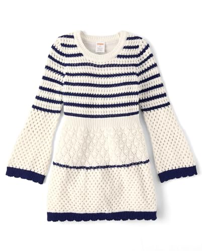 Gymboree,and Toddler Long Sleeve Sweater Dresses,Baby-Girls,Coastal Stripes,8