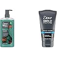 DOVE MEN + CARE Eucalyptus + Cedar Oil Body Wash 26 oz + Hydrate Plus Face Wash 5 Fl Oz Bundle