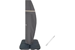 Garden Balsam Patio Umbrella Cover for 9FT to 11FT Offset Umbrella, Fade Resistant, Water Resistant, Curved Cantilever and Straight Pole Parasol Outdoor Umbrellas Cover with Zipper and Rod