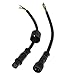 Industrial Parts LED Strip Wire Male to Female 3 Pin Waterproof Connector Cable Black 40cm 5 Pack
