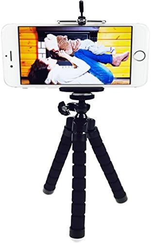Tripod for iphone, Cell Phone Tripod Stand Flexible Tripod for iphone x 8 Plus 7 Plus 6 Plus 6s Galaxy s8 s7 Cell Phone with Tripod Holder Black