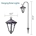 GIGALUMI 31.5 inch Solar Lights Outdoor, Hanging Solar Coach Lantern 2 Shepherd Hooks (2 Pack)