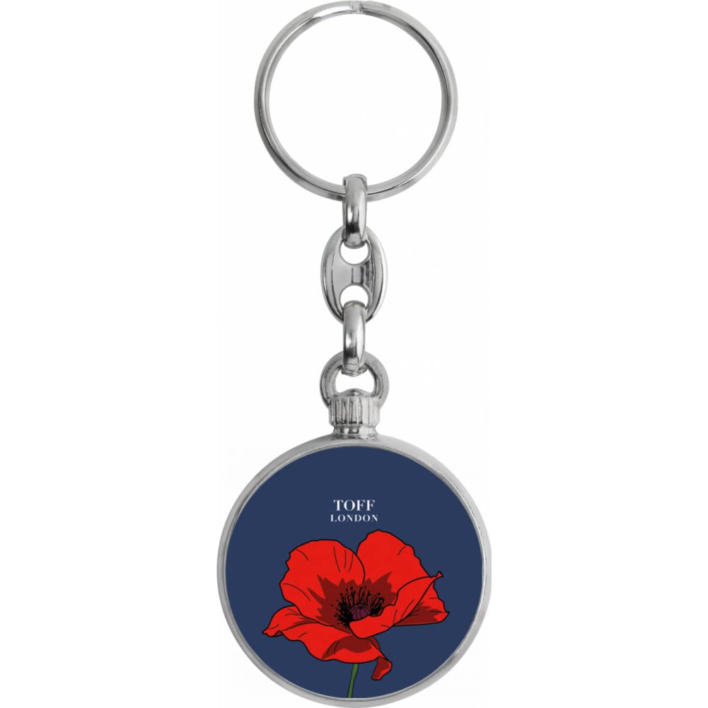 Toff London Red Poppy Flower Keyring