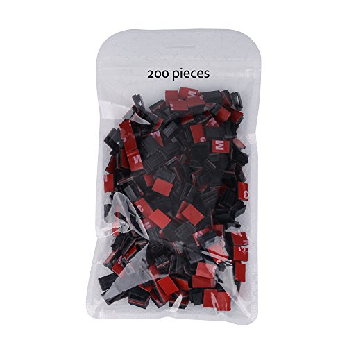 200 Pcs Adhesive Cable Clips, Oziral Car Cable Organizer, Cable Wire Management, Drop Cable Clamp Wire Cord Tie Holder for Car, Office and Home - Thumbnail 6