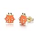 10Pairs/8Pairs 18K Gold Plated Small Cute Simple Post Stud Earrings Set for Girls Kids Gold Tone Mix and Match (ladybird)