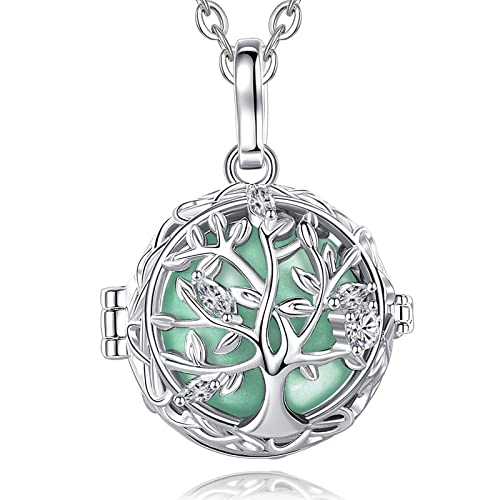 AEONSLOVE Pregnancy Bola Necklace with Sweet Melody Tree of Life Pendant Musical Bell for Pregnant Women, 2 Chains