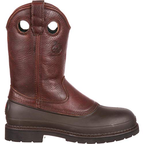 Georgia Men's Pull-On Mud Dog Steel Toe Comfort Core Work Boot ,Brown Natural,9 M - Thumbnail 6