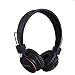 Kids Bluetooth Headphones Foldable Volume Limiting Wireless/Wired Stereo On Ear HD Headset with SD Card FM Radio in-line Volume Control Microphone for Children Adults (Black)