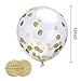 Mudder 12 Pieces Gold Confetti Balloons Clear Balloons 12 Inches with 20 g Golden Paper Confetti Dots for Party Decorations