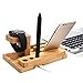 Kollea 4 in 1 Apple Watch Stand Charging Stand Bracket Docking Station Holder for iPhone iPad Apple Watch, Bamboo Wood