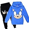 Sonic Hoodie en Broek Sportkleding Jongens Trainingspak Meisjes Leuke Cartoon Prints De Egel Kostuum Jumper
