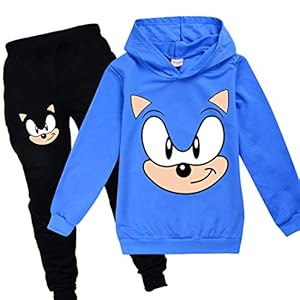 Sonic Hoodie en Broek Sportkleding Jongens Trainingspak Meisjes Leuke Cartoon Prints De Egel Kostuum Jumper