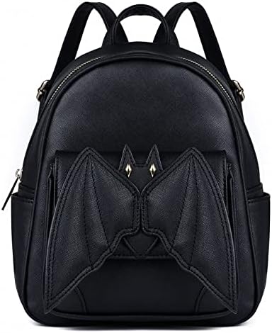 Amazon.com: Gothic Bat Wing Backpack Purse, Black Faux 
